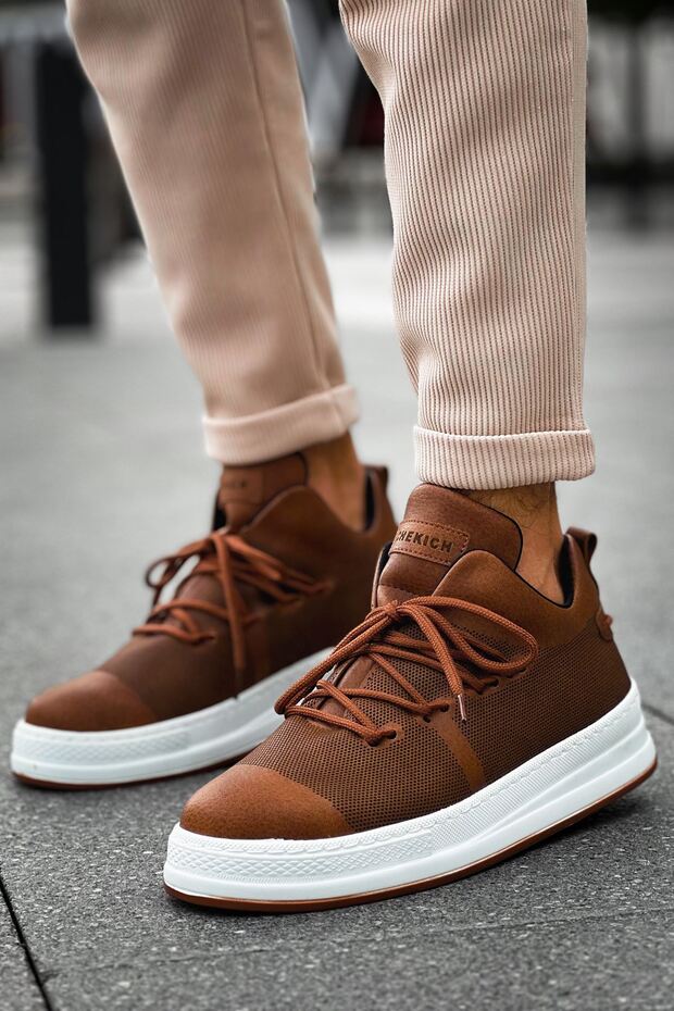 Zrc219 Laser Premium Lace-Up Men's Shoes Tan