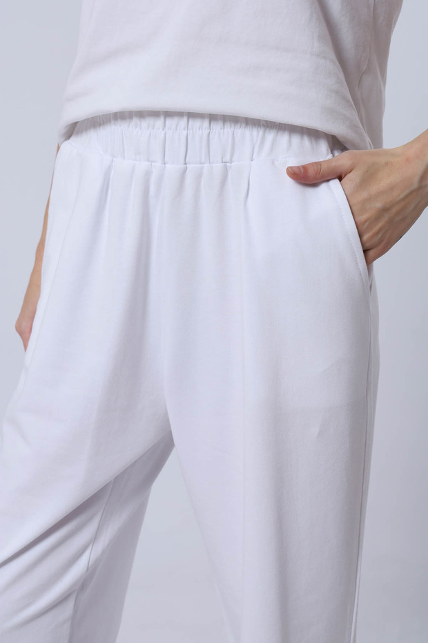 بنطال رياضي قماش قابل للتمدد بأرجل مطاطية - 5