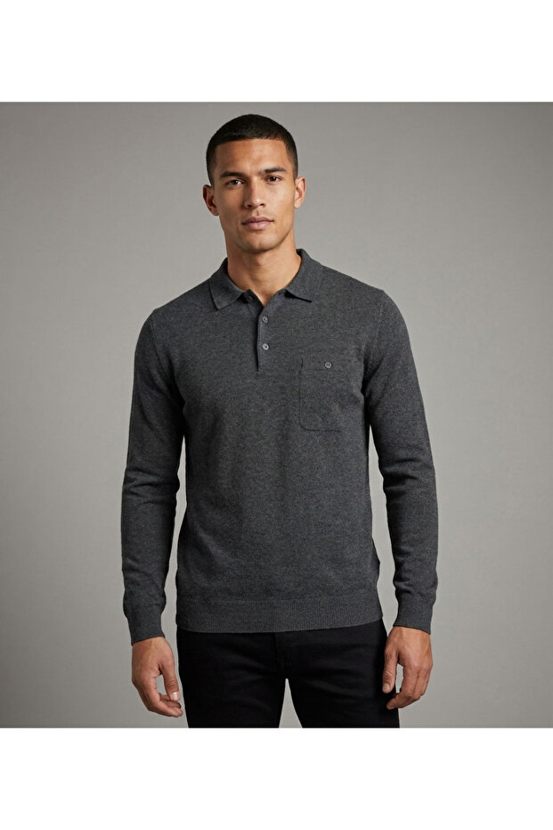 Men's Polo Neck Sweater-21109