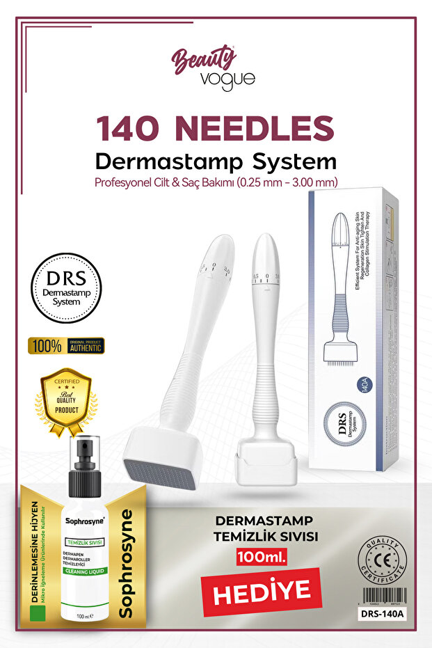 Bioneedle 140 Needles Adjustable Dermastamp Microneedling Device Skin and Hair Care Dermaroller
