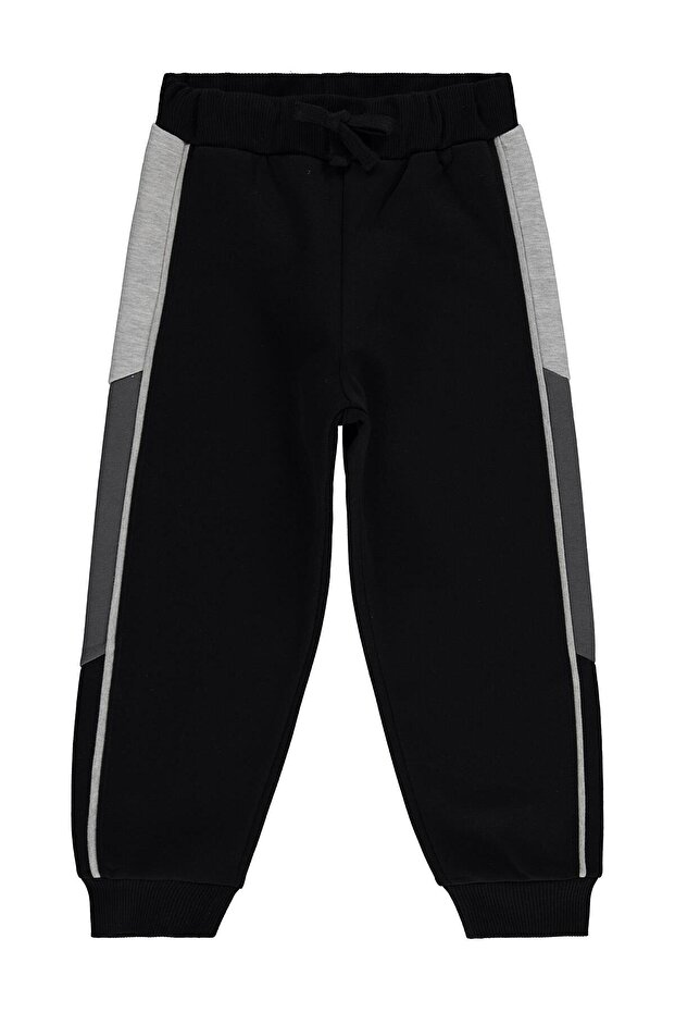 Striped Tracksuit Bottoms for 6-9 Years Old - Black