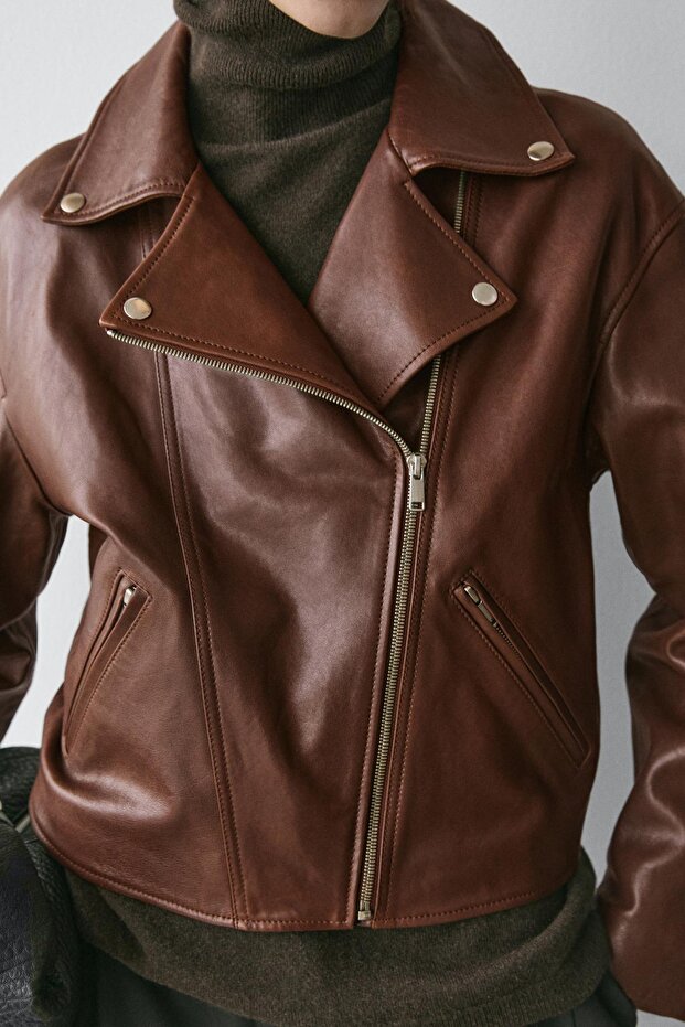 Napa deri biker ceket - 3