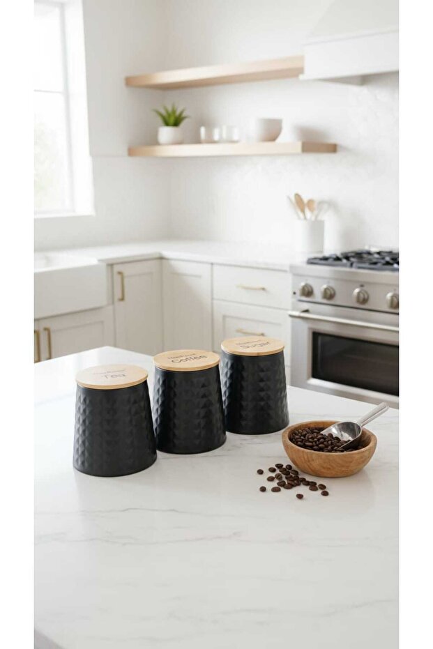 Tea, coffee and sugar storage jars - 1