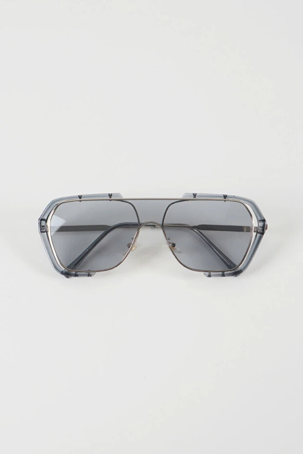 Wire Rectangular Sunglasses - Gray - 4