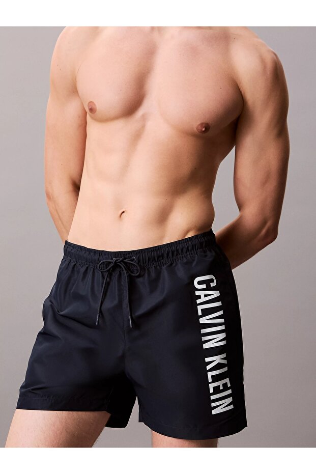 Drawstring Logolu Deniz Şortu - 3