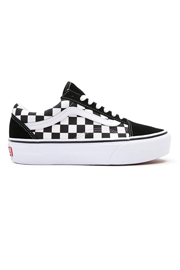 Old Skool Platform Checkerboard Kadın Platform Siyah Sneaker - 1