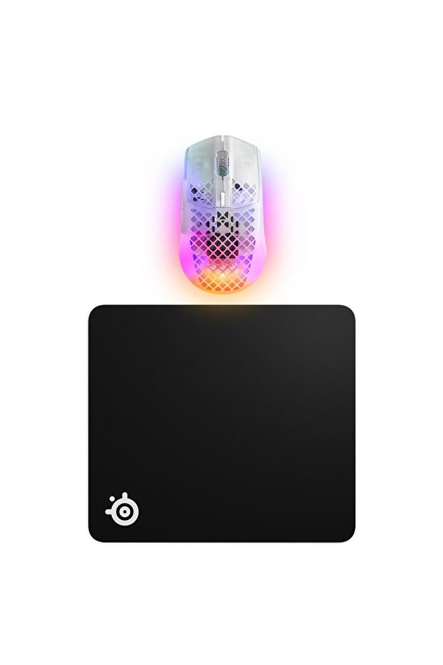 Aerox 3 Wireless Ghost + QcK Large Mouse Pad - 3