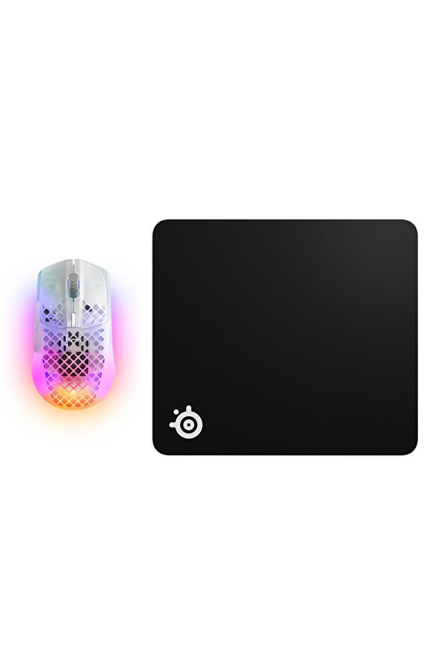 Aerox 3 Wireless Ghost + QcK Large Mouse Pad - 1