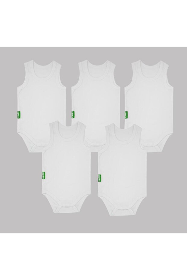 Organic Cotton Sleeveless Bodysuit 5-Pack (with Extension Attachment as a Gift)