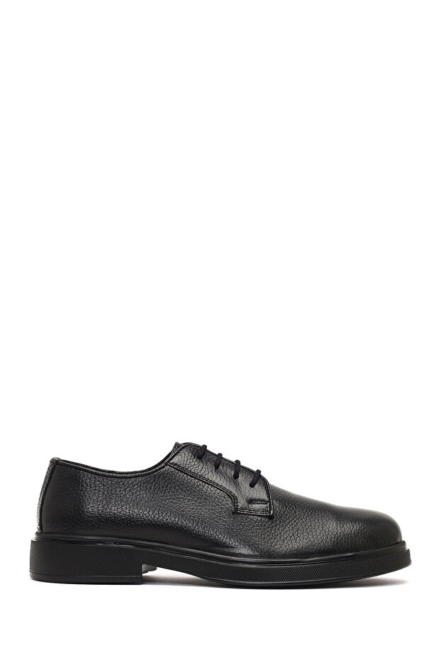 Men's Black Lace-Up Leather Casual Shoes 25Wfd7604Ft