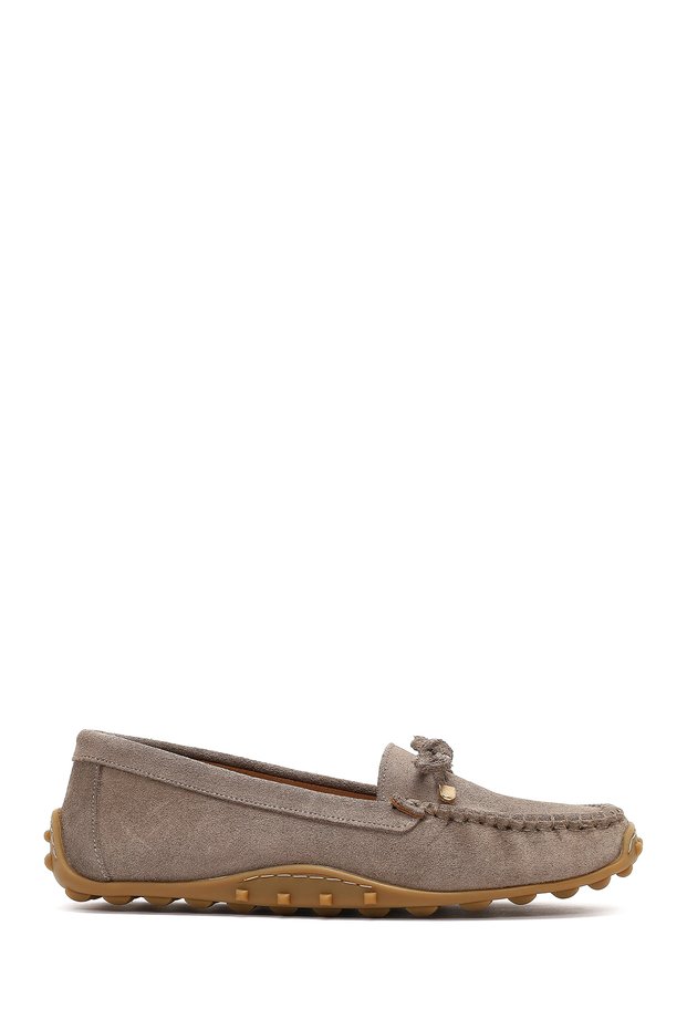 Women's Mink Tasseled Suede Winter Shoes,Genuine Leather Loafer 25Wfd350210