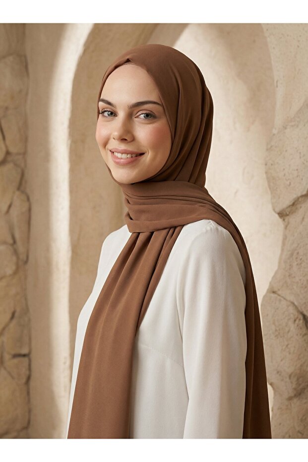Women's Crepe Shawl Light Brown498413
