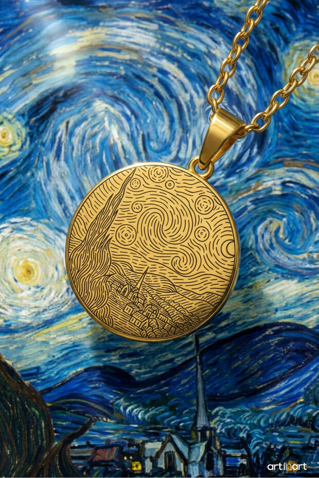 The Starry Night - Vincent Van Gogh |   316L Steel Necklace