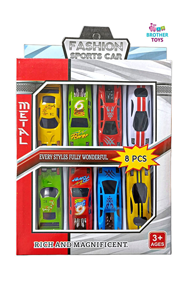 Brother Toys 8 Adet Mini Metal Yarış Arabaları Oyuncak Araba Set