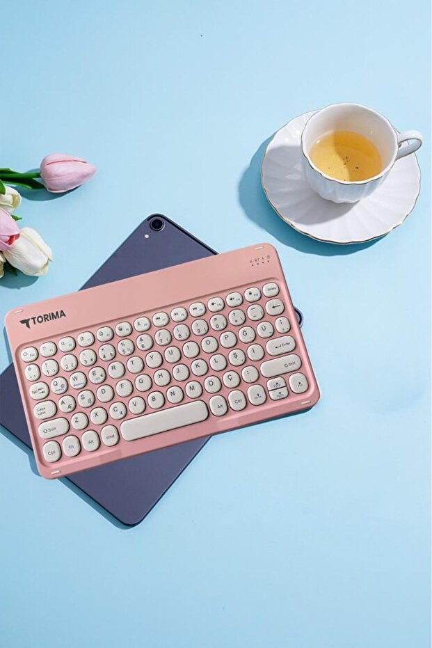 Bluetooth Kablosuz Klavye Mouse Seti TMK08 Pembe - 5