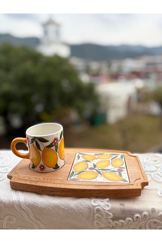 كوب تقديم خشبي مصنوع يدويًا بنمط الليمون - 4