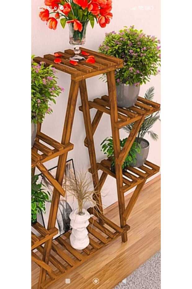 Marangoz Dede Ahşap Çiçeklik Saksılık Saksı Standı - 4