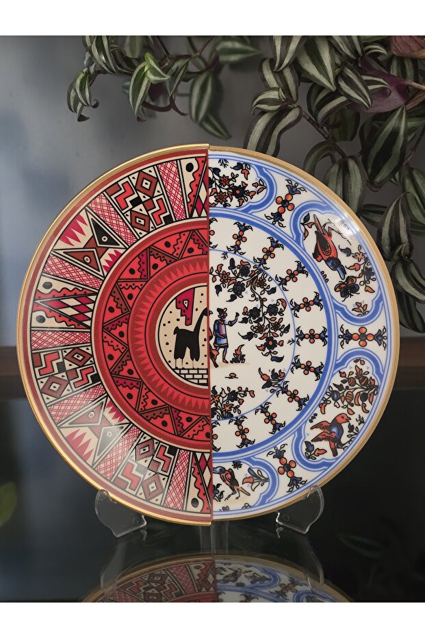 Handmade Porcelain Cake Plate Set for 6 People Nora Series