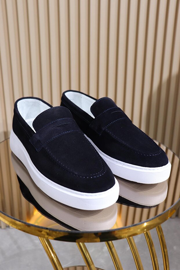 Genuine leather belted men's loafer shoe m-001
