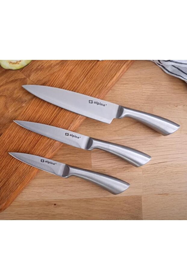 Paslanmaz Çelik 3lü Bıçak Seti - 6