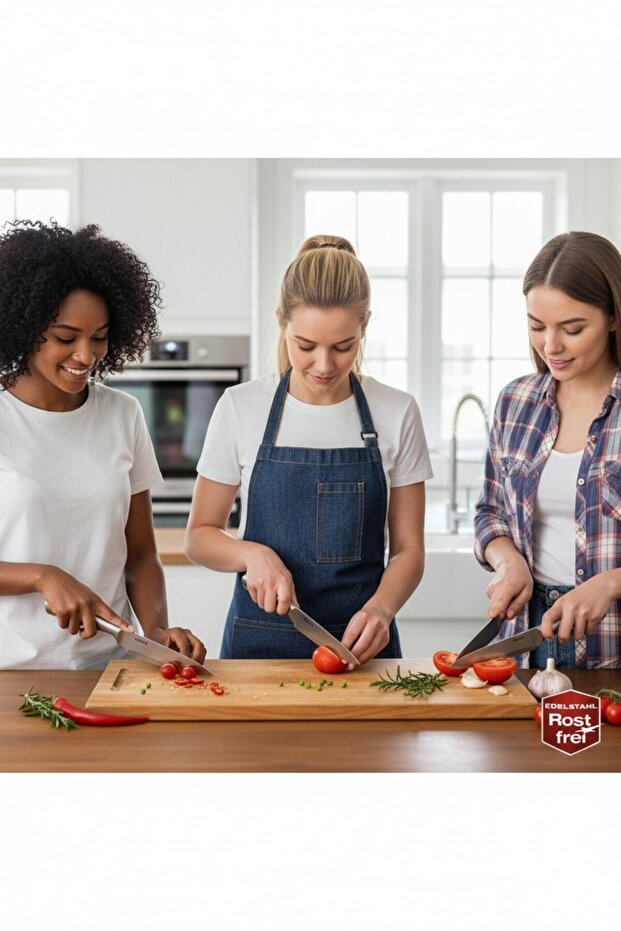 Paslanmaz Çelik 3lü Bıçak Seti - 3