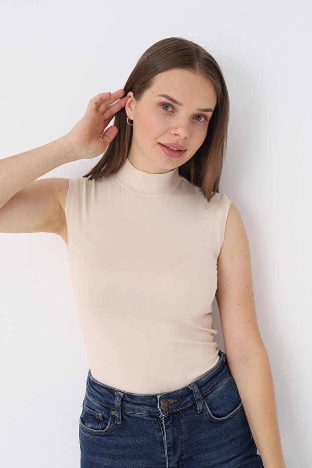 Women's Skin Sleeveless Turtleneck Bodysuit