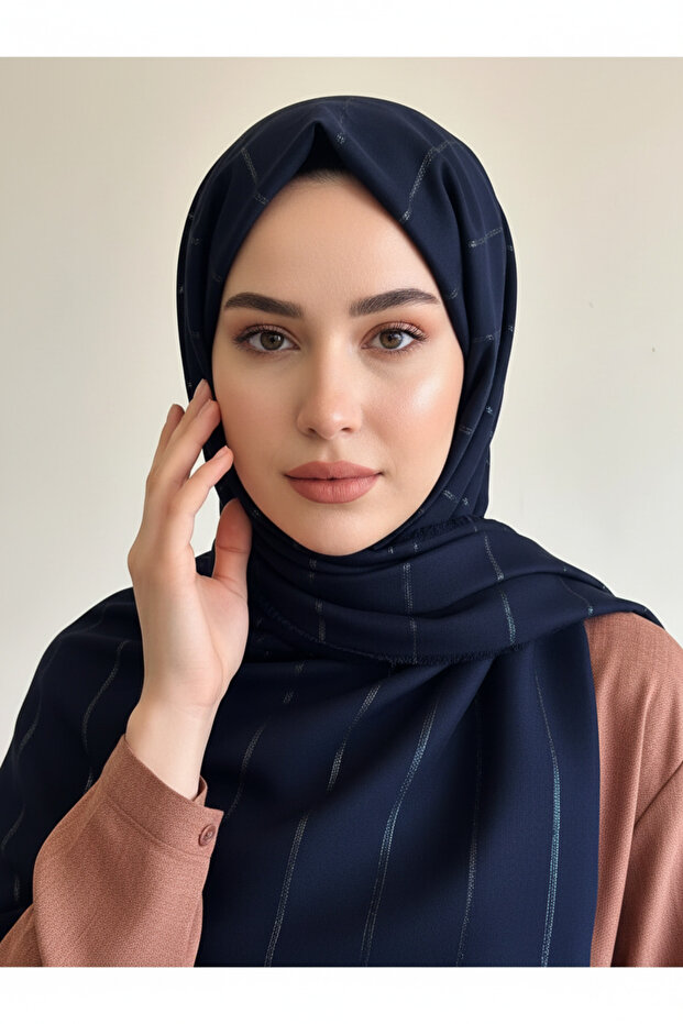 Moda Kaşmir Çizgi Simli Şal - 3
