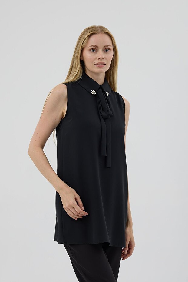 Taşlı Kolsuz Krep Içlik - 2