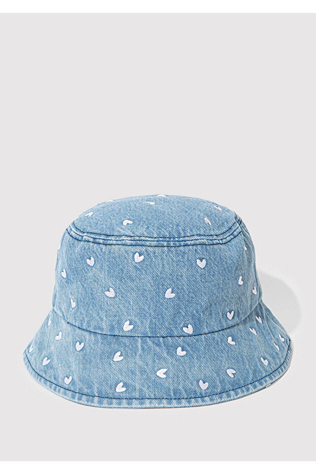 Vyšívaný džínový klobouk srdce 1913100 -82324 - 3