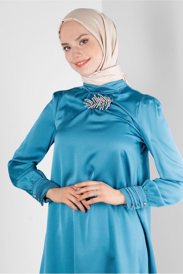 ACCESSORY DETAILED SATIN TUNIC 43523