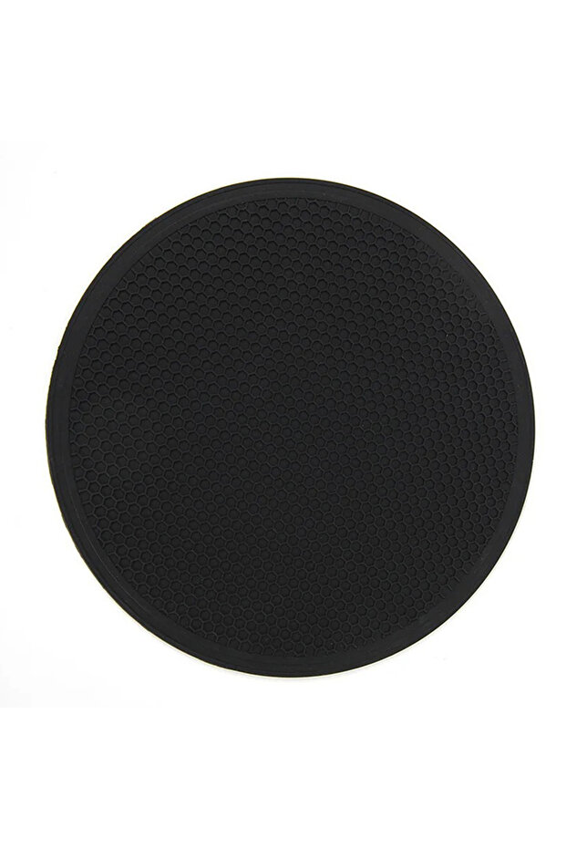 Black Silicone Large Mat Coaster Heat Resistant Placemat Honeycomb Nonslip Pot Holder Table Mat Roun