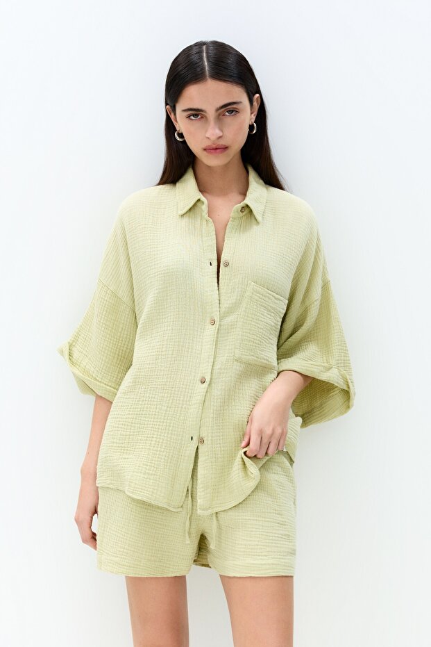 Dokulu kısa kollu gömlek - 2