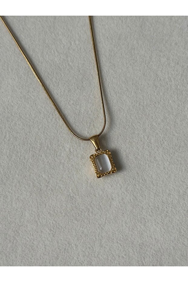 Stone Gold Frame Steel 316L Necklace