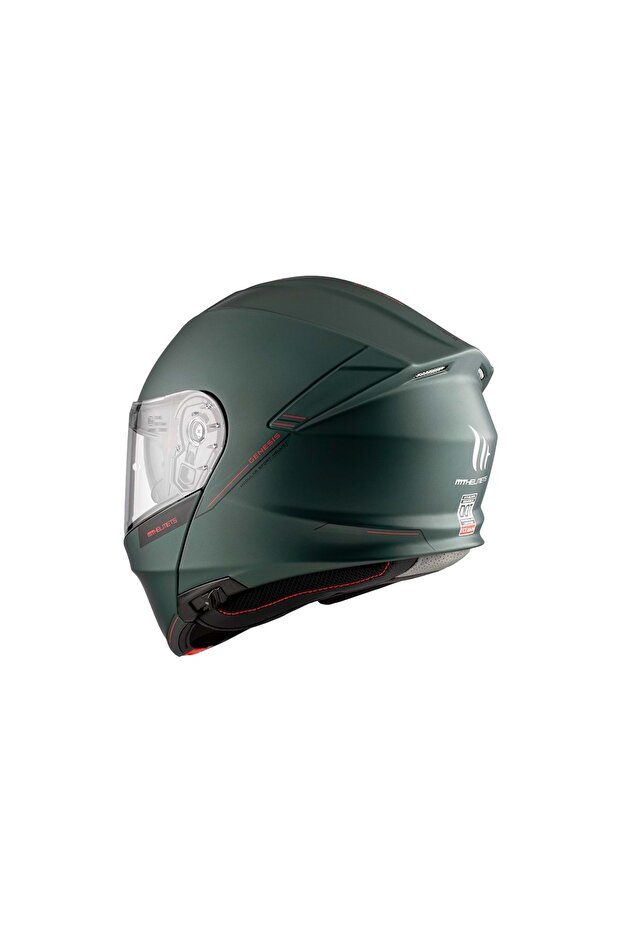 Genesis Sv Solid A6 Mat Yeşil Çene Açılır Kask - 8