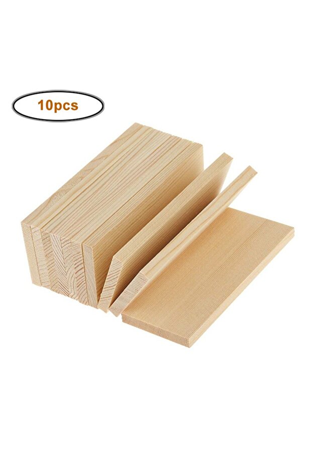 10pcs 10pcs Unfinished Wood Rectangle Board for Paintings, Natural Pine Wooden Blocks Panels Plank,
