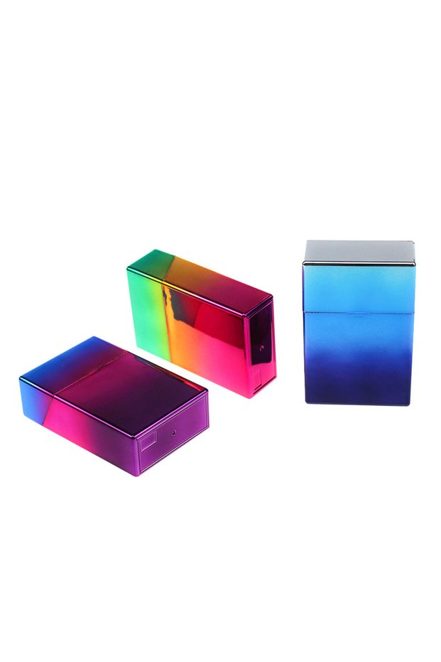 1PC Random color Punk Glitter Cigarette Case Gradient Color Smoke Cover Shiny ABS Portable Man Women