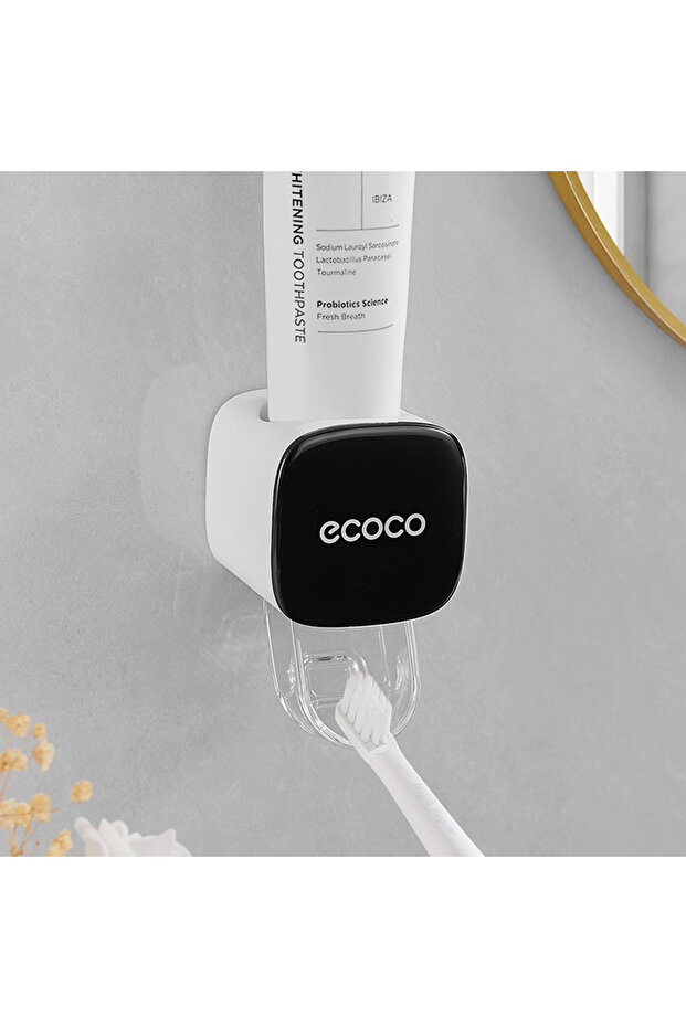 black Toothpaste Storage Rack Fully Automatic Toothpaste Rack Wall-mounted Storage Clip Toothpaste S - 1