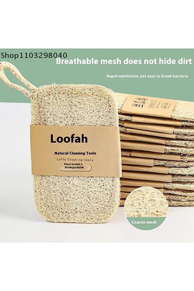 6-Pack Natural Loofah Sponge For Dishes, Pots, And Oil Stain Cleaning – Kitchen Scrub Pad