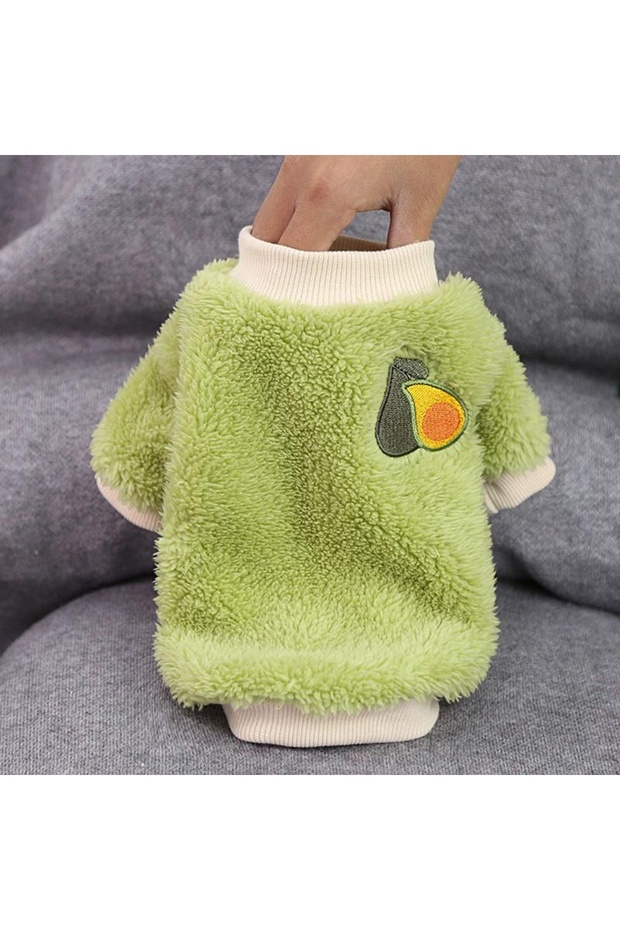 M green Cute Cat Clothes Small Dogs Cats coral fleece Material Warm Sweater Kitten Puppy Outfit Clot