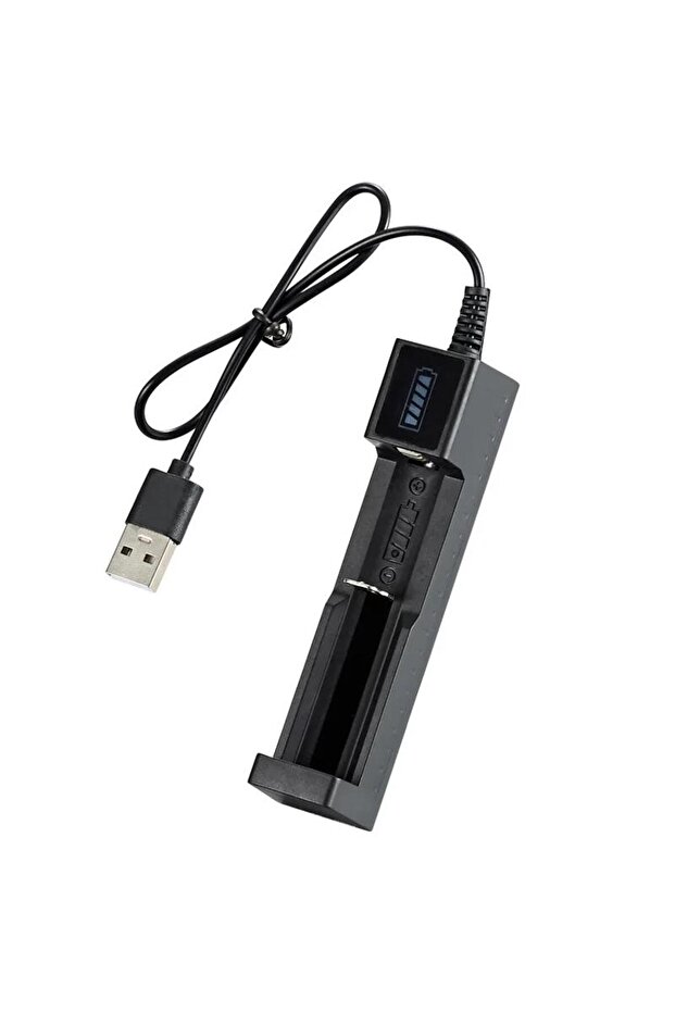 1 Slots USB USB Smart LED Lithium Battery Charger Universal 3.7-4.2V Single Slot Charger For 26650/1