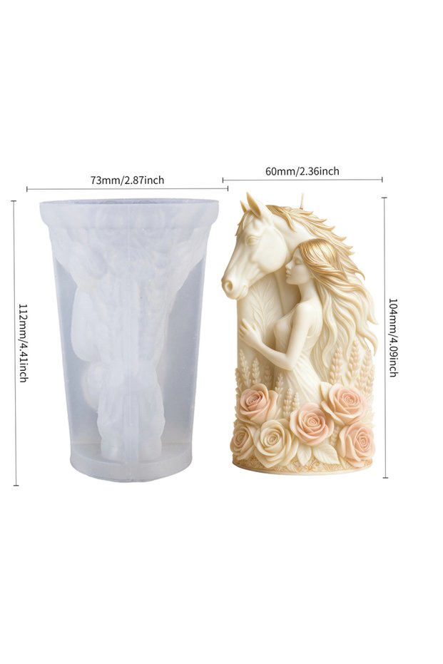 Horse-headed girl Dreamy Horse Head Candle Mold: A delicate work of art, soft and flexible, the perf