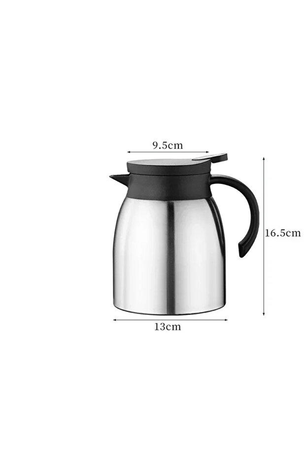Silver 1200ml Thermos Tea Pot 304 Stainless Steel Large Capacity Coffee Tea Kettle with Tea-strainer