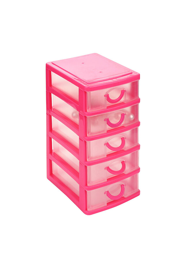 Red -five-layer Plastic Desktop Drawer Sundries Case Small Objects Durable Multi-layer Storage Cabin