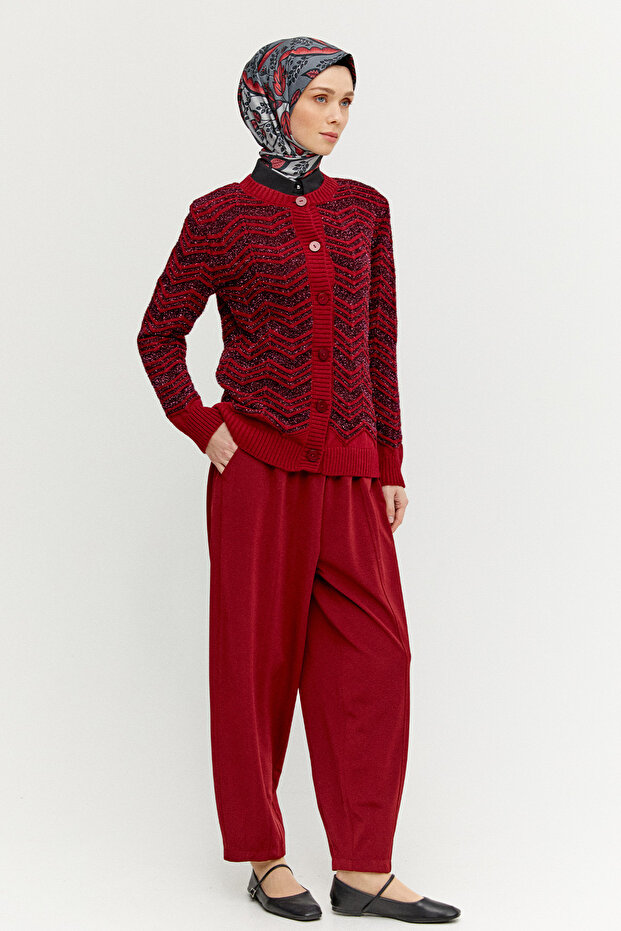 Sim Detaylı Triko Hırka - 3