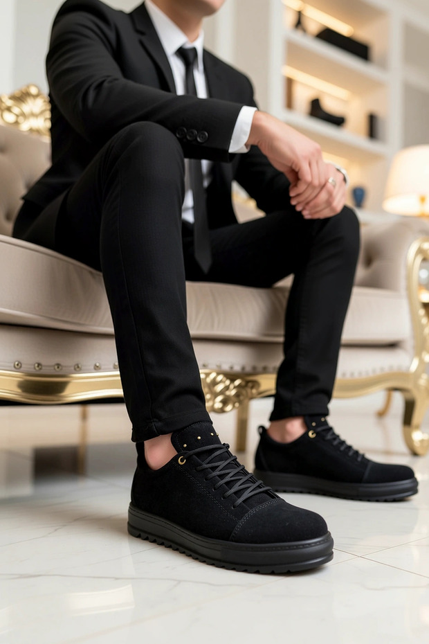 Men's Lace-Up Low Sole Sneakers Round Toe 100% Linen Functional Durable Stylish