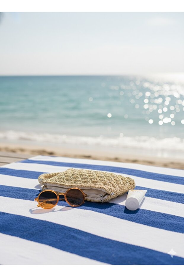 El Çanta Kağıt İp Örme Hardal 27x16x17 - 4