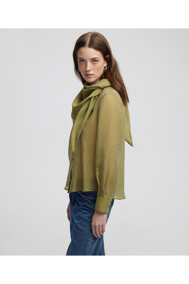 Çıkarılabilir fularlı bluz - 2