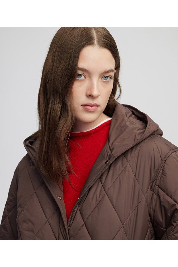 Kapüşonlu kapitone mont - 3