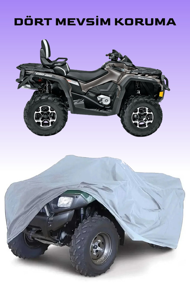 Grey Can-Am Outlander Max 1000 Ltd Atv Tarpaulin, Waterproof, Anti-Dirt and Mud Cover
