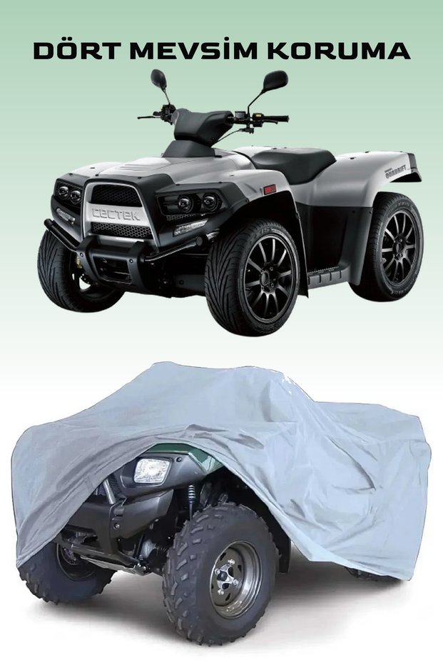Grey Cectek Quadrift 500 Efi Atv Tarpaulin, Waterproof, Anti-Dirt and Mud Tarpaulin